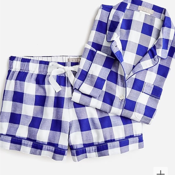 J. Crew Other - Long sleeve flannel pajama short set NWT